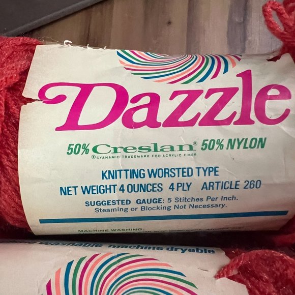 Caron Dazzleaire SOFT Orange Yarn Skeins 2622 Burnt Orange DAZZLE AIRE Vintage - Picture 2 of 3